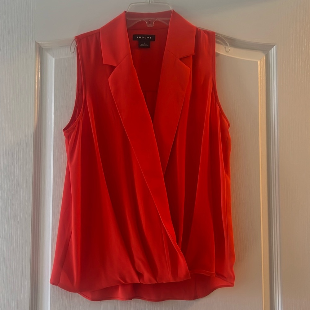 Sleeveless red blouse - like new
